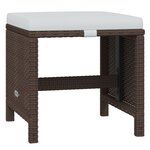 vidaXL Ensemble à dîner de jardin coussins 19Pièces Résine tressée Marron