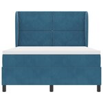 vidaXL Lit à ressorts avec matelas Bleu foncé 140 x 200 cm Velours