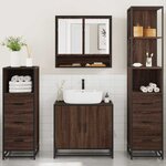 vidaXL Ensemble de meubles de salle de bain 4 Pièces chêne marron