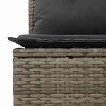 vidaXL Salon de jardin 6 Pièces avec coussins gris résine tressée