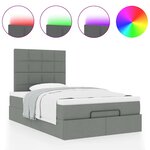 vidaXL Cadre de lit ottoman avec matelas gris foncé 120x190 cm tissu