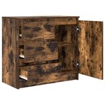 vidaXL Buffet avec tiroir chêne fumé 71x35x65 cm bois d'ingénierie