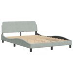 vidaXL Lit avec matelas Hanko gris clair 140x200 cm velours