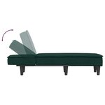 vidaXL Chaise longue vert foncé velours
