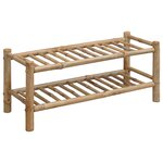 vidaXL Rack à chaussures avec étagère Naturel 68 x 28 x 30 cm Bambou