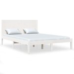 vidaXL Cadre de lit sans matelas blanc 140x190 cm bois de pin massif