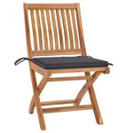 vidaXL Chaises pliables de jardin avec coussins lot de 4 Teck solide