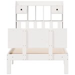 vidaXL Lit bibliothèque sans matelas blanc 90x190cm bois de pin massif