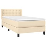 vidaXL Sommier à lattes de lit avec matelas Crème 80x200 cm Tissu