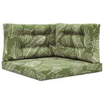 vidaXL Coussin de canapé d'extérieur 3 Pièces Modèle feuille Polyester