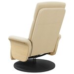 vidaXL Fauteuil inclinable de massage avec repose-pieds crème tissu