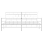 vidaXL Cadre de lit métal sans matelas et pied de lit blanc 200x200 cm