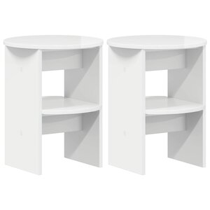 vidaXL Meuble d'appoint 2 pc Blanc Brillant Ø40 x 50 cm