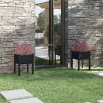 vidaXL Jardinières 2 Pièces Noir 50x50x70 cm Bois de pin massif