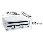 Exacompta Set de tiroirs de bureau Toolbox 4 tiroirs Gris clair