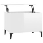 vidaXL Table basse Blanc brillant 60x44 5x45 cm Bois d'ingénierie