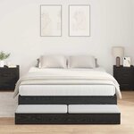 vidaXL Cadre de lit avec rangement Chêne noir 160 cm Bois d'ingénierie