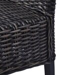 vidaXL Chaises à manger lot de 2 noir rotin kubu et bois d'acajou