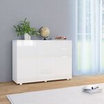 vidaXL Buffet Blanc brillant 107x35x80 5 cm