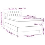 vidaXL Sommier à lattes de lit avec matelas Taupe 100x200 cm Tissu