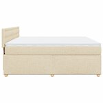 vidaXL Sommier à lattes de lit avec matelas Crème 180x200 cm Tissu