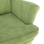 vidaXL Fauteuil à oreilles avec tabouret vert clair velours