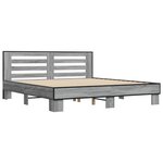 vidaXL Cadre de lit sans matelas sonoma gris 200x200 cm