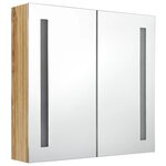vidaXL Armoire de salle de bain à miroir LED Chêne 62x14x60 cm