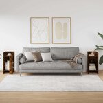 vidaXL Tables d'appoint 2 Pièces avec étagère chêne fumé 25 5x27x60 cm