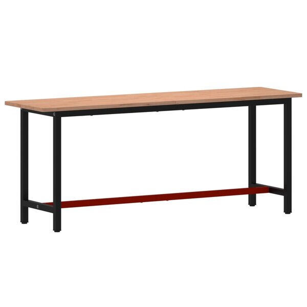vidaXL Établi 200x55x81 5 cm bois massif de hêtre et métal