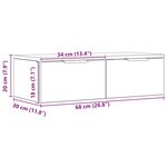 vidaXL Armoire murale chêne artisanal 68x30x20 cm bois d'ingénierie