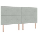 vidaXL Lit à ressorts avec tête de lit Gris clair 200 x 200 cm Velours