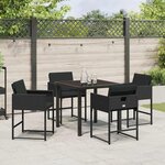 vidaXL Ensemble de salle à manger pour jardin 5 Pièces Noir Poly rotin