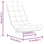 vidaXL Chaise de sol pivotante en lin 70x51x79 cm