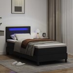 vidaXL Lit à ressorts avec matelas Noir 90 x 190 cm Simili cuir