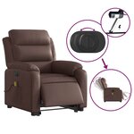 vidaXL Fauteuil inclinable de massage électrique marron similicuir