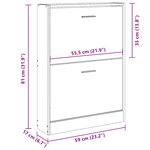 vidaXL Armoire à chaussures Noir 59x17x81 cm Bois d'ingénierie