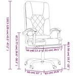 vidaXL Fauteuil de massage inclinable de bureau Crème Similicuir