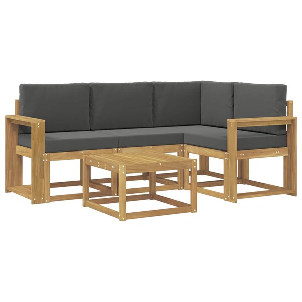 vidaXL Ensemble de canapés d'extérieur 5 pc Blanc et anthracite