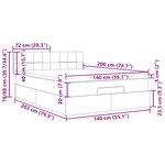 VidaXL Cadre de lit ottoman avec matelas bleu 140x200 cm tissu