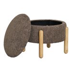 Pouf avec rangement en boucle marron