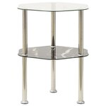 vidaXL Table 2 niveaux Transparent et noir 38x38x50cm Verre trempé