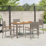 vidaXL Ensemble de salle à manger pour jardin 5 Pièces Gris polyrotin