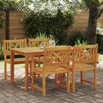 vidaXL Set de Salle à Manger de Jardin 5 Pièces en Bois Massif d'Acacia