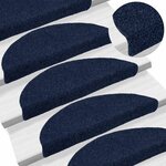 vidaXL Tapis d'escalier autocollants 30 pièces 56 x 17 x 3 cm Bleu marine Demi-rond