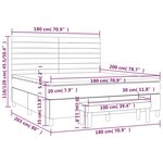 vidaXL Sommier à lattes de lit avec matelas Taupe 180x200 cm Tissu