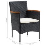 vidaXL Ensemble à manger de jardin coussins 9Pièces Résine tressée Noir