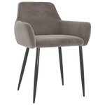 vidaXL Chaises à manger lot de 2 Gris clair Velours