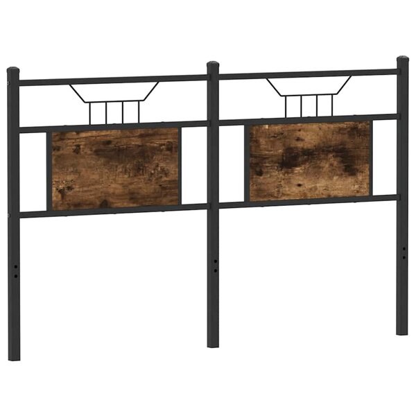 vidaXL Tête de lit chêne fumé 150 cm bois d'ingénierie et acier