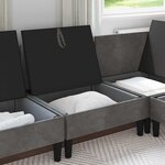 vidaXL Canapé moyen avec rangement Gris foncé Velours